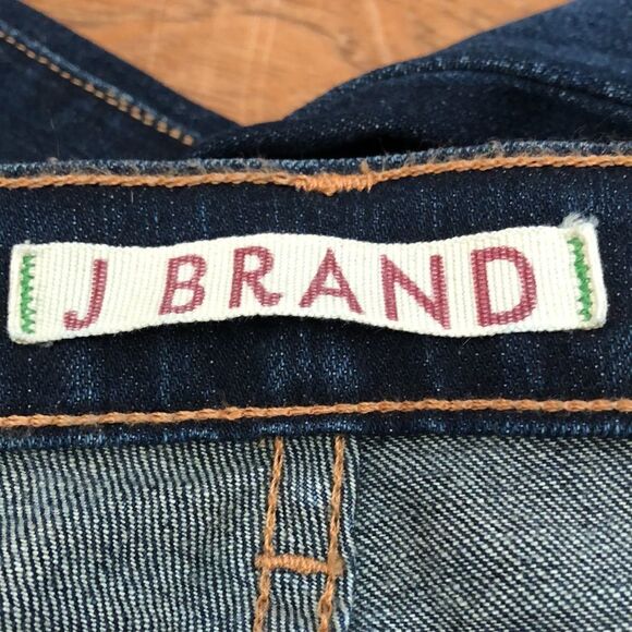 J Brand low rise Torn Dark Vintage Jeans distressed on front, whiskering 29 Nice - Picture 9 of 13